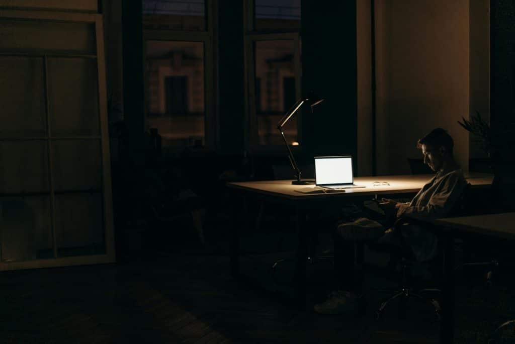 A man alone at the dark