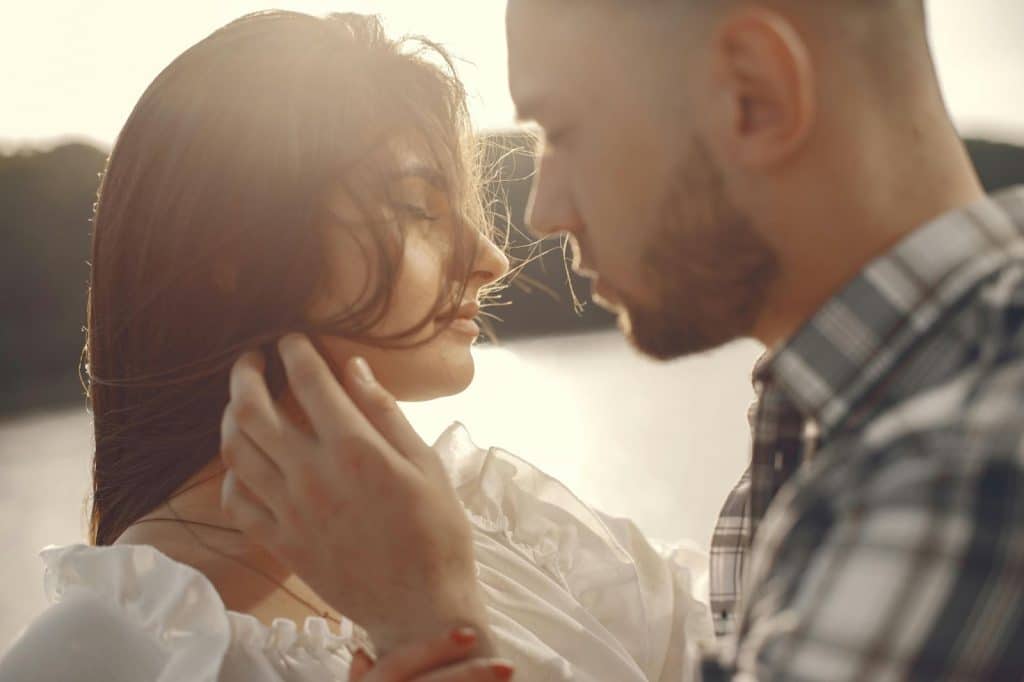 A man and woman close to each other