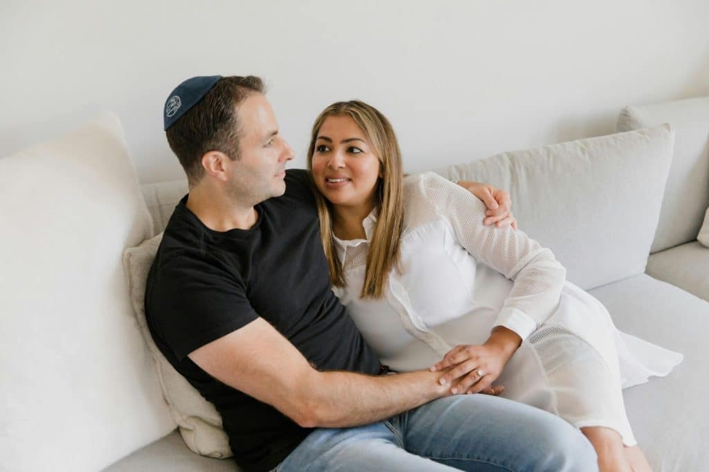 A man and woman being calm while talking