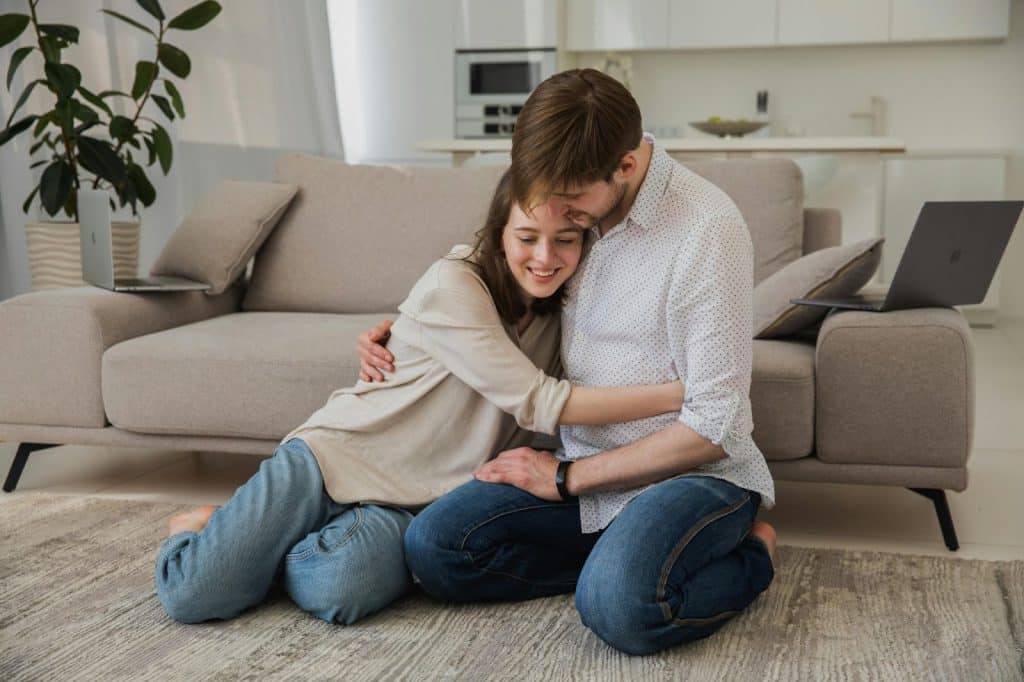 Couple hugging each other