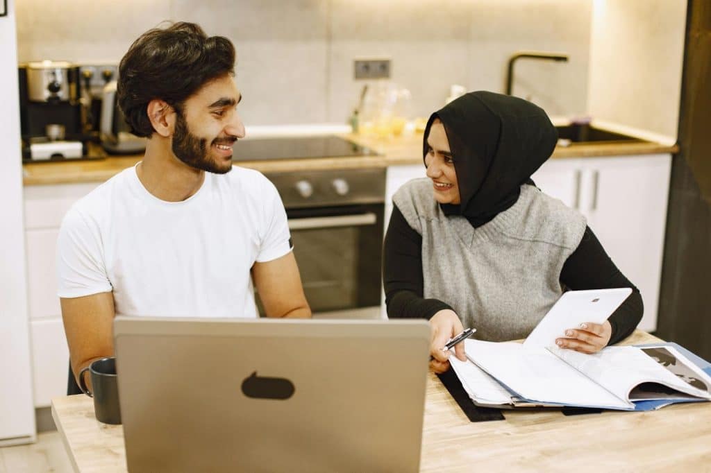 A man and woman having a communication