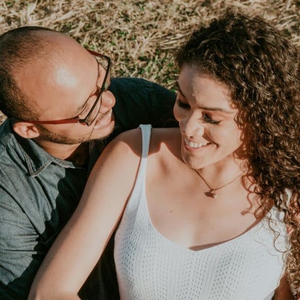 A man and woman happy together