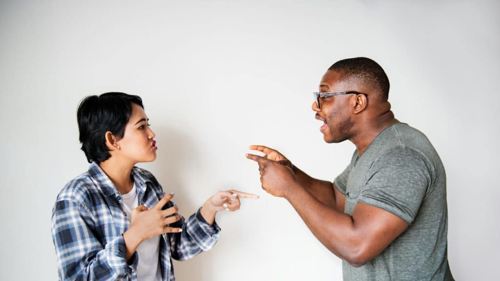 A couple having an argument.