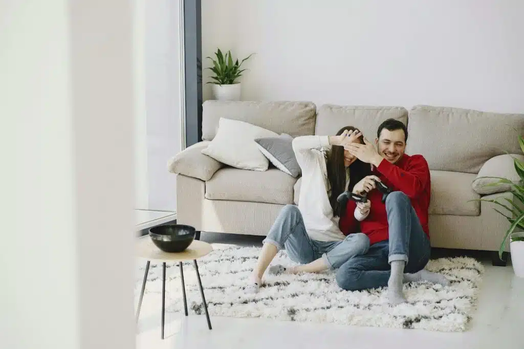 A man and woman happy together