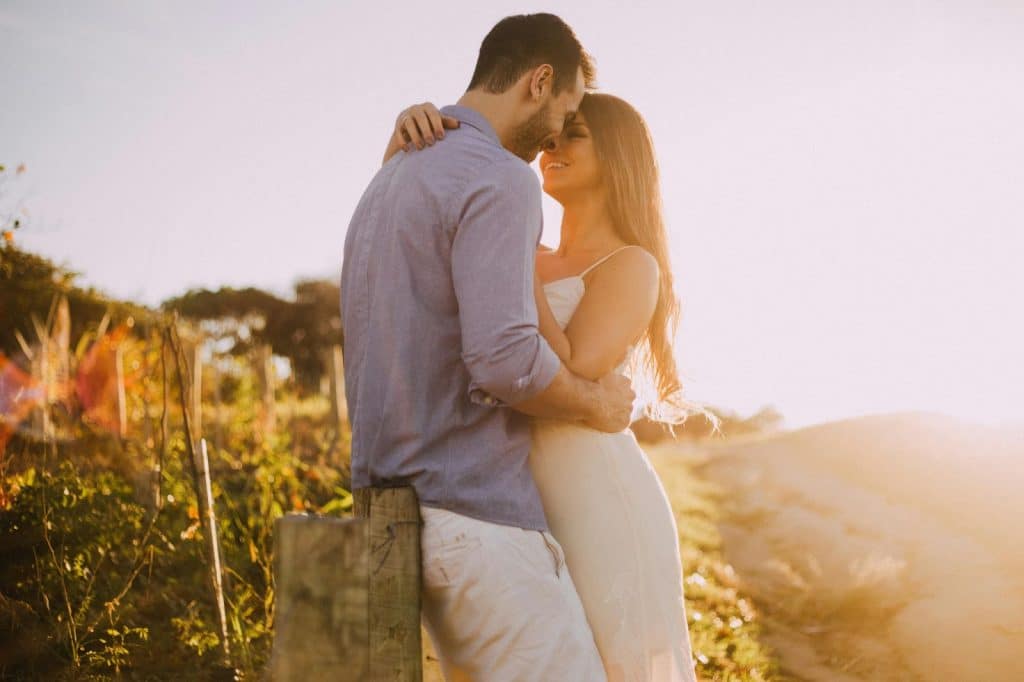 A man and woman close to each other