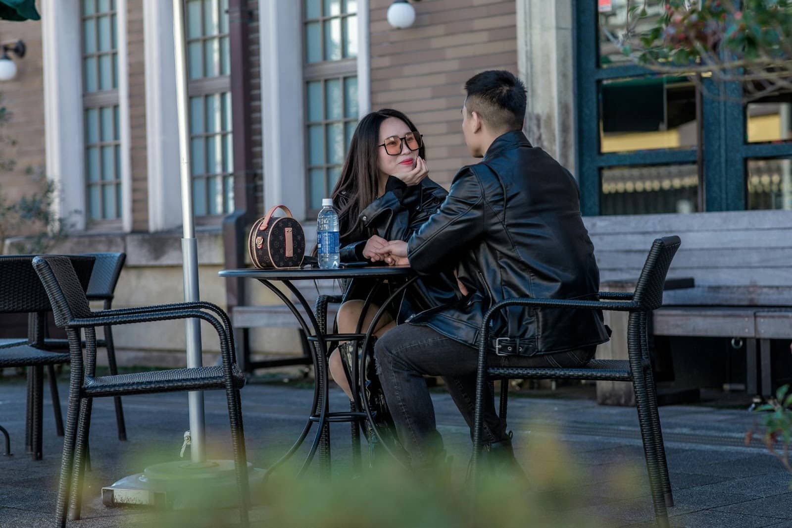 A man and woman dating