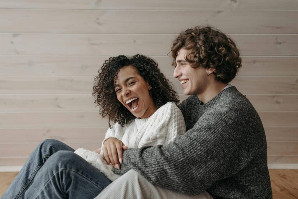 A man and woman happy together