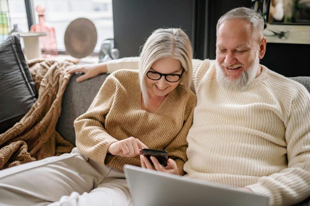 A couple shopping online