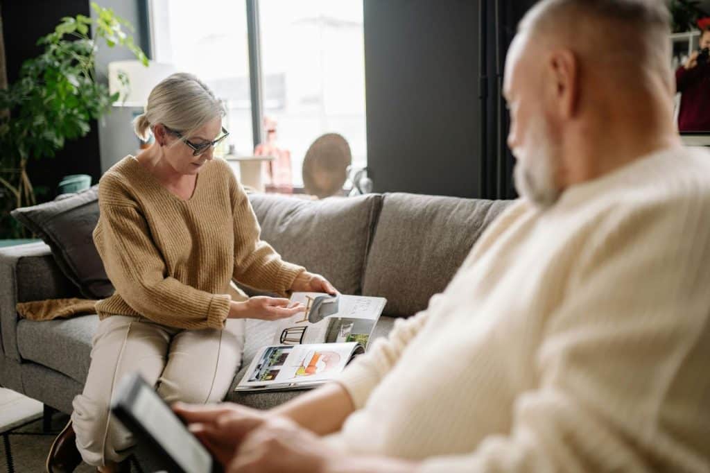 A man and woman having a discussion