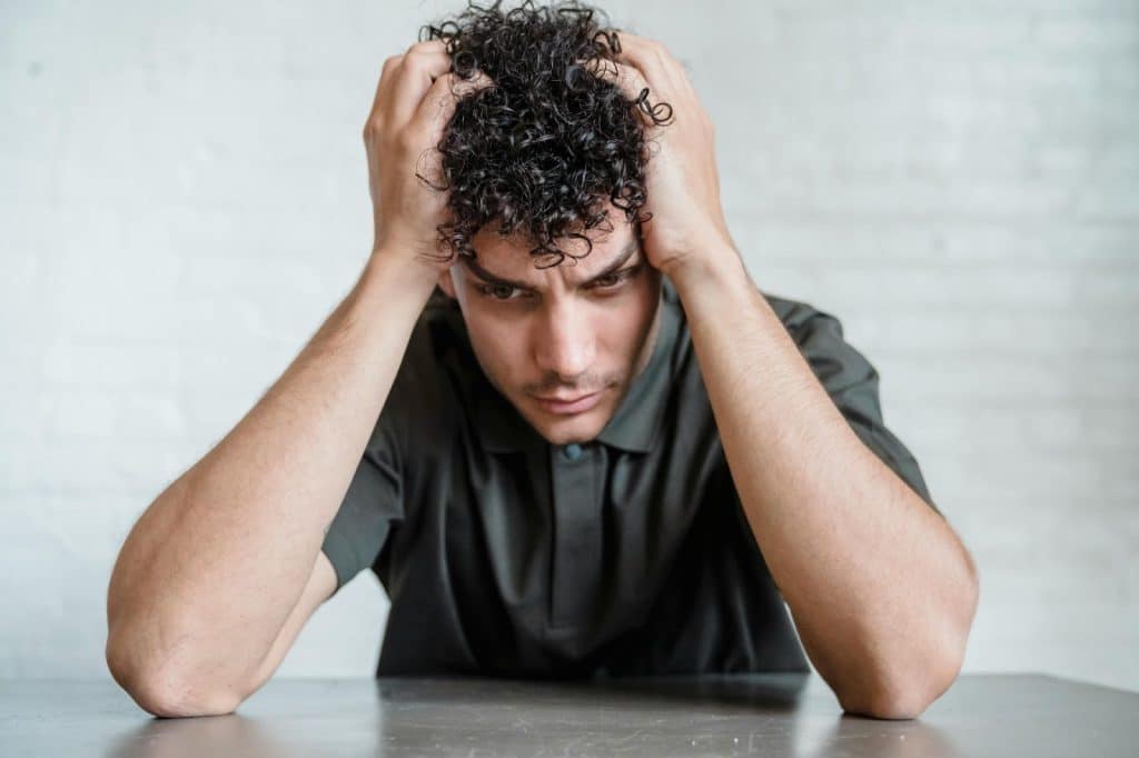 A man looking frustrated