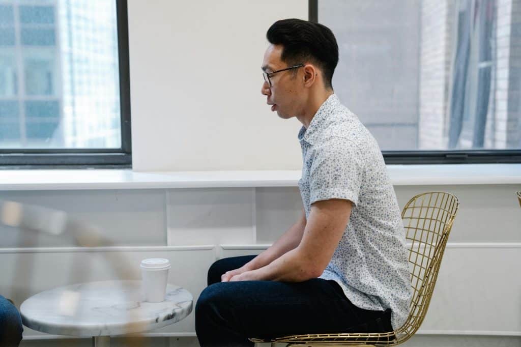 A man sitting