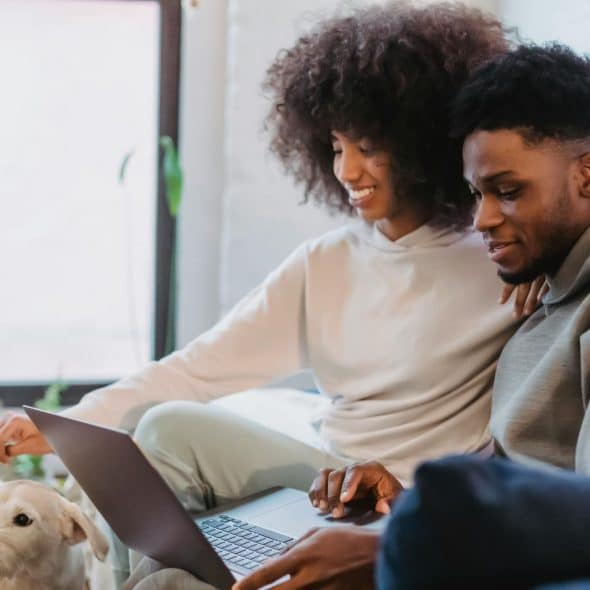 A man and woman dating