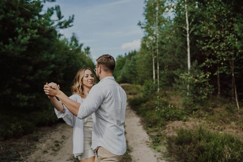 A man and woman dancing