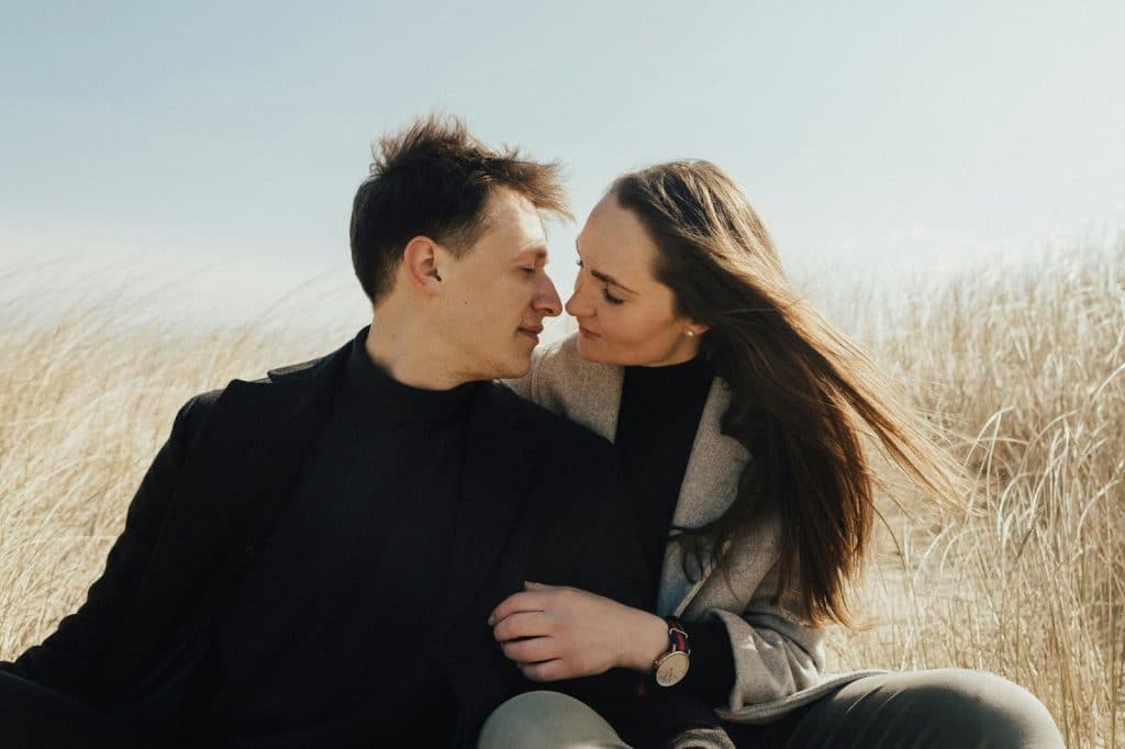 A man and woman sitting