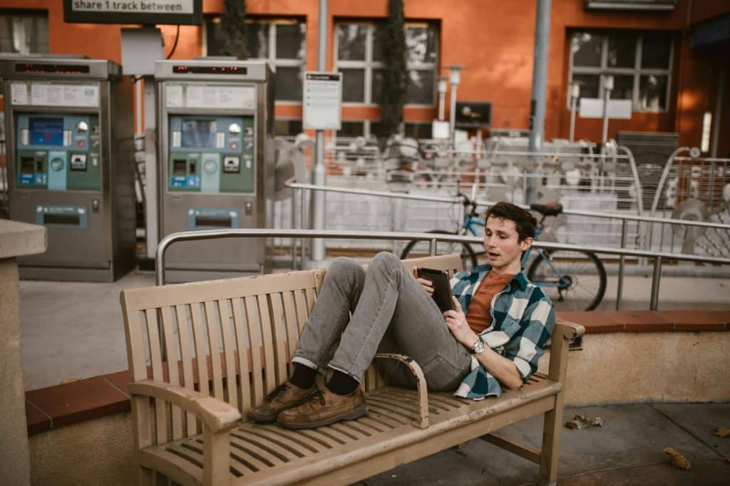 A man using a tablet