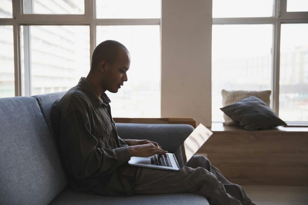 A man using a laptop