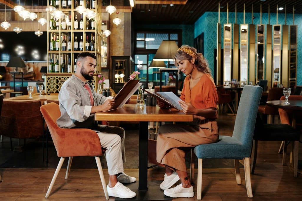 A man and woman dating