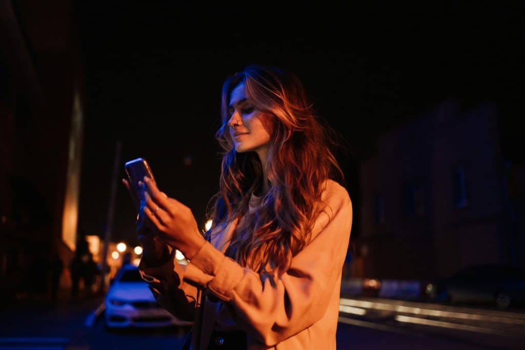 Woman using smart phone