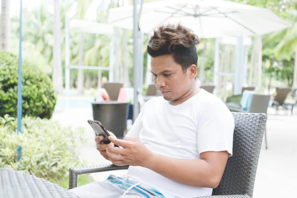 A man using phone