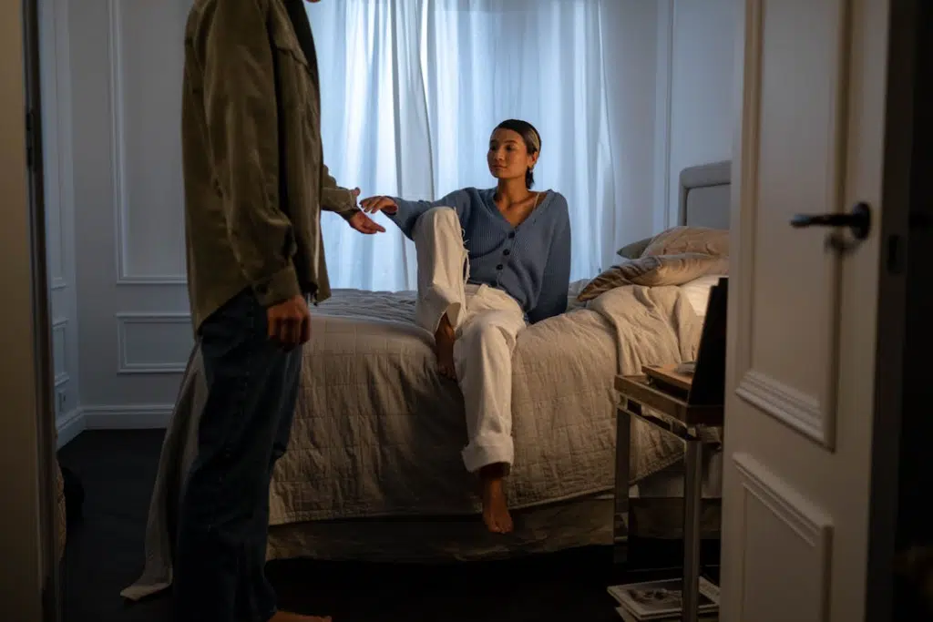 Man and Woman Having a Conversation