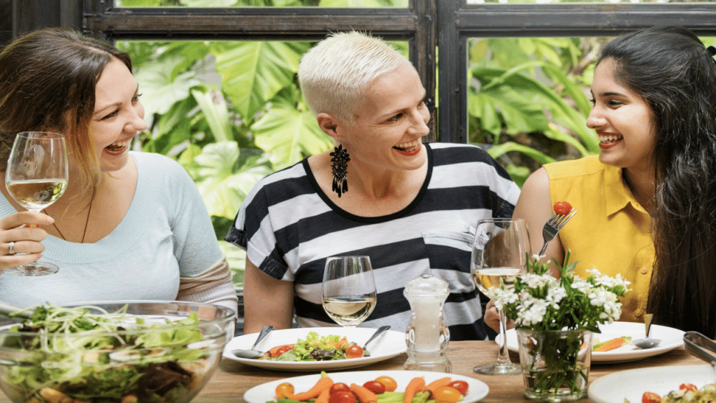 Friends having brunch together