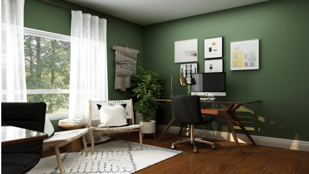 A clean home office