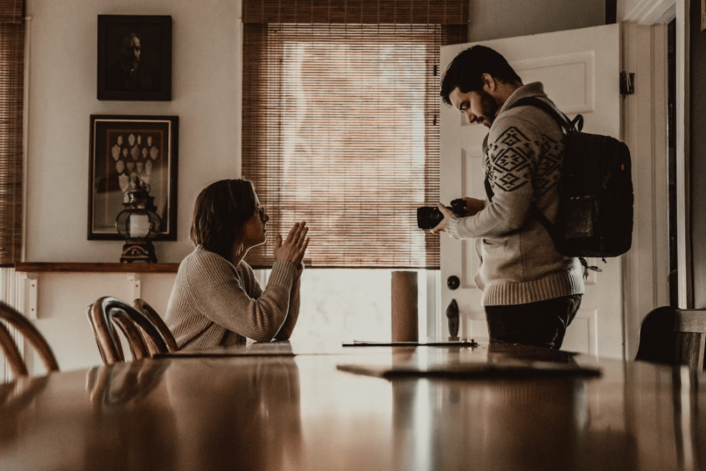 Couple in modern dining room