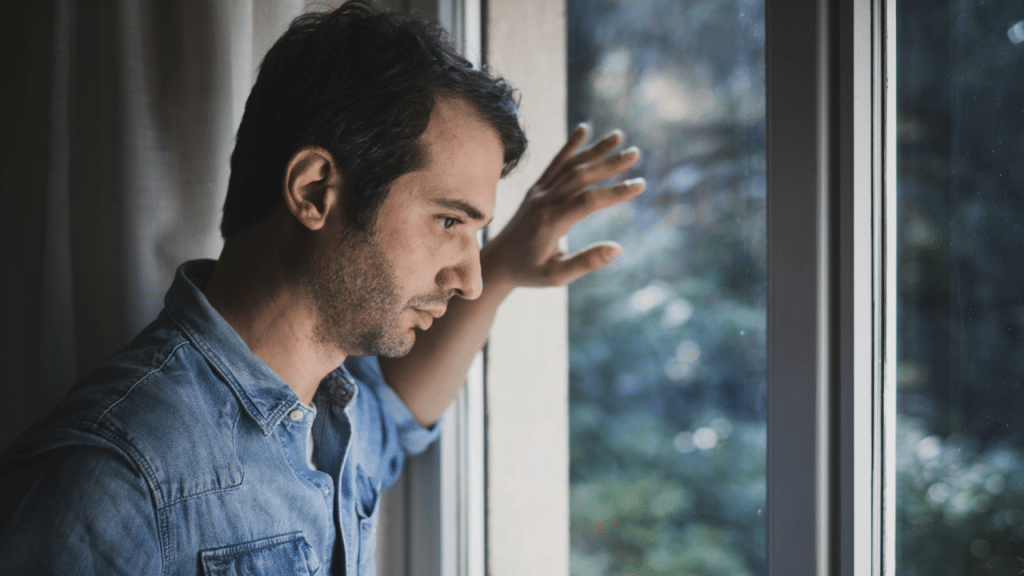 A man looking window