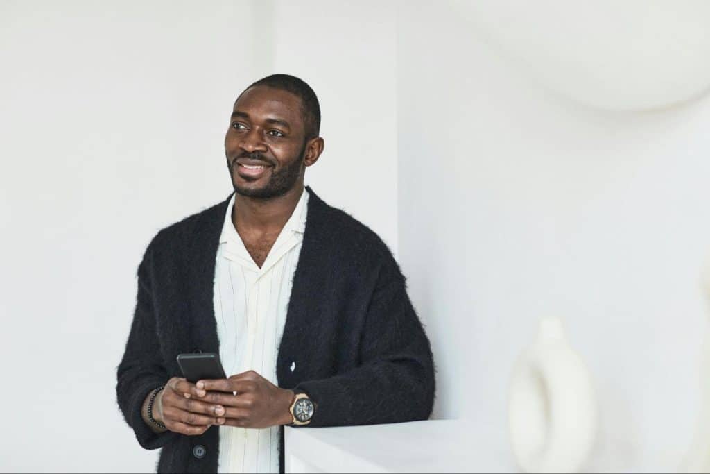 A man smiling