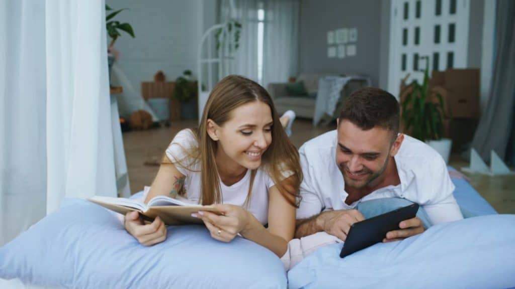 Man learning about his wife’s hobby