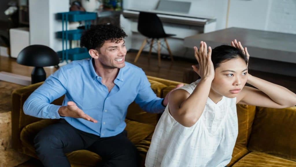 A couple having a conflict at home