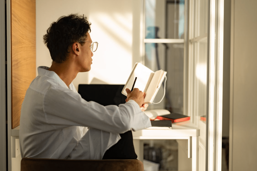A Man with a Notebook