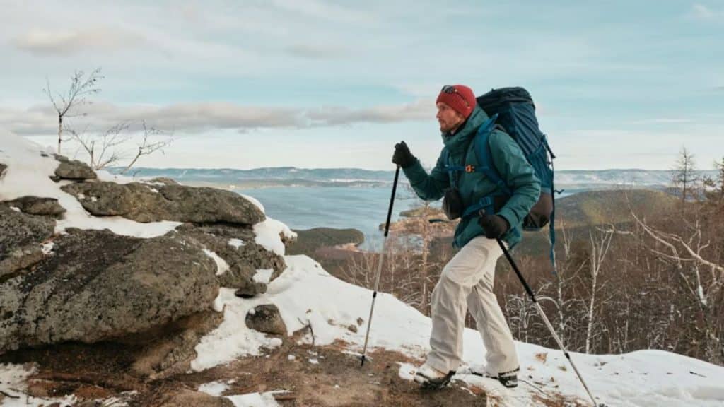 Man enjoying personal space during a hike