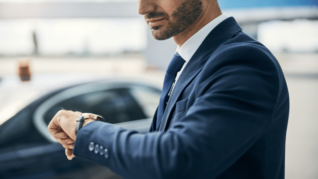 A man checking the time
