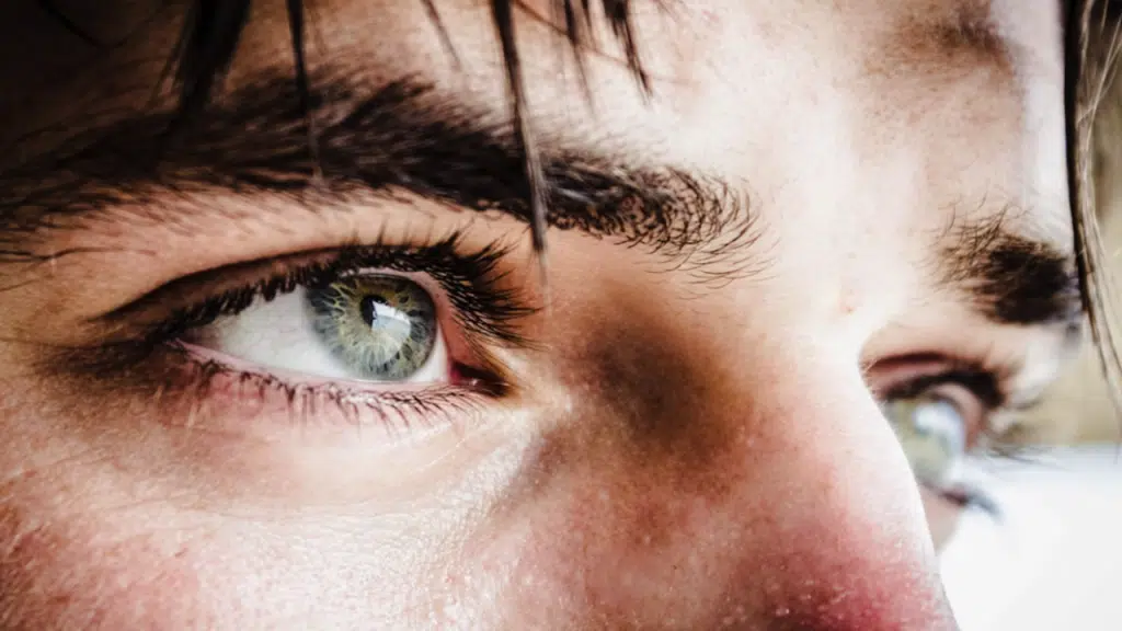 Close-up of a man’s eyes