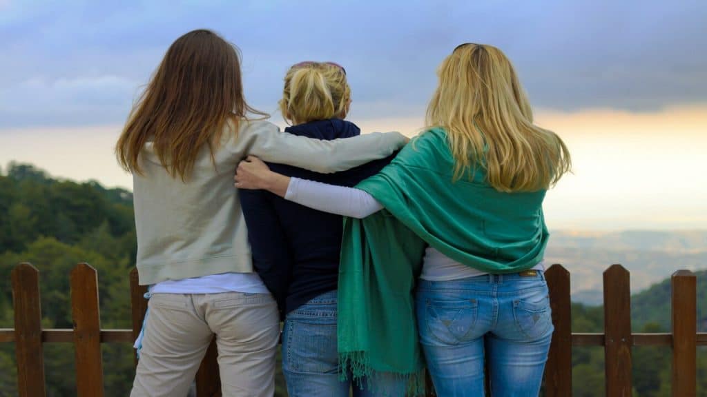 Friends watching the view