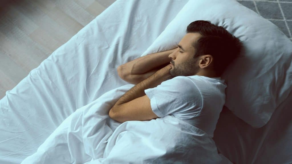 A man sleeping and resting at home 