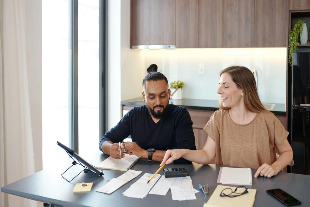The couple is managing their finances.