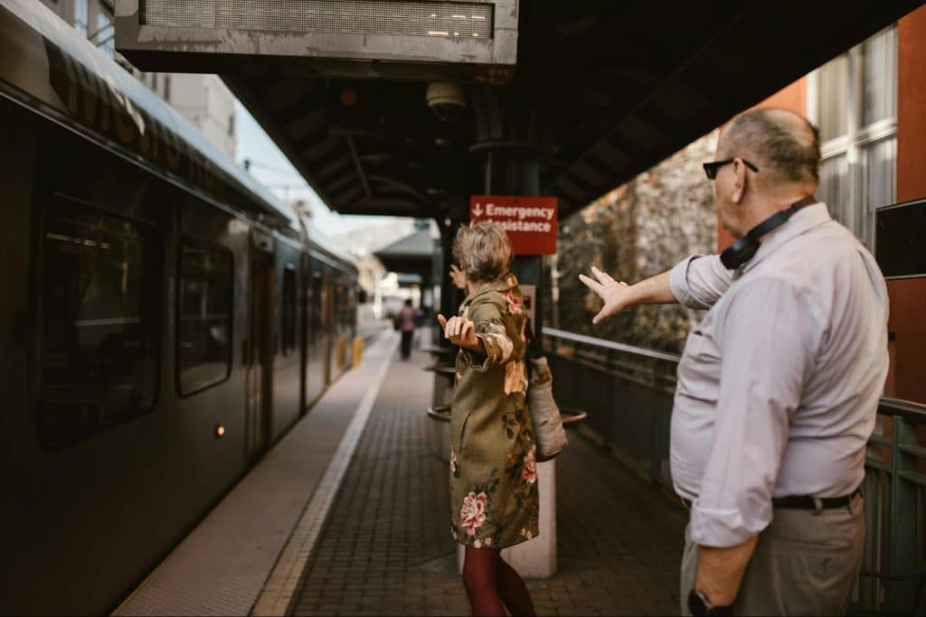 A man saying goodbye