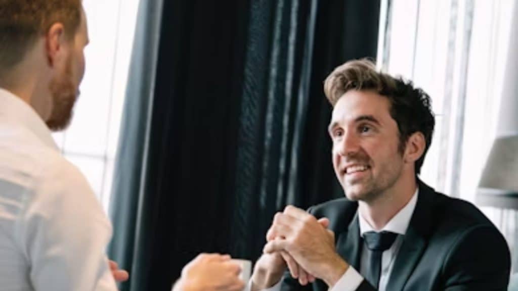 Man maintaining his principles calmly during a disagreement