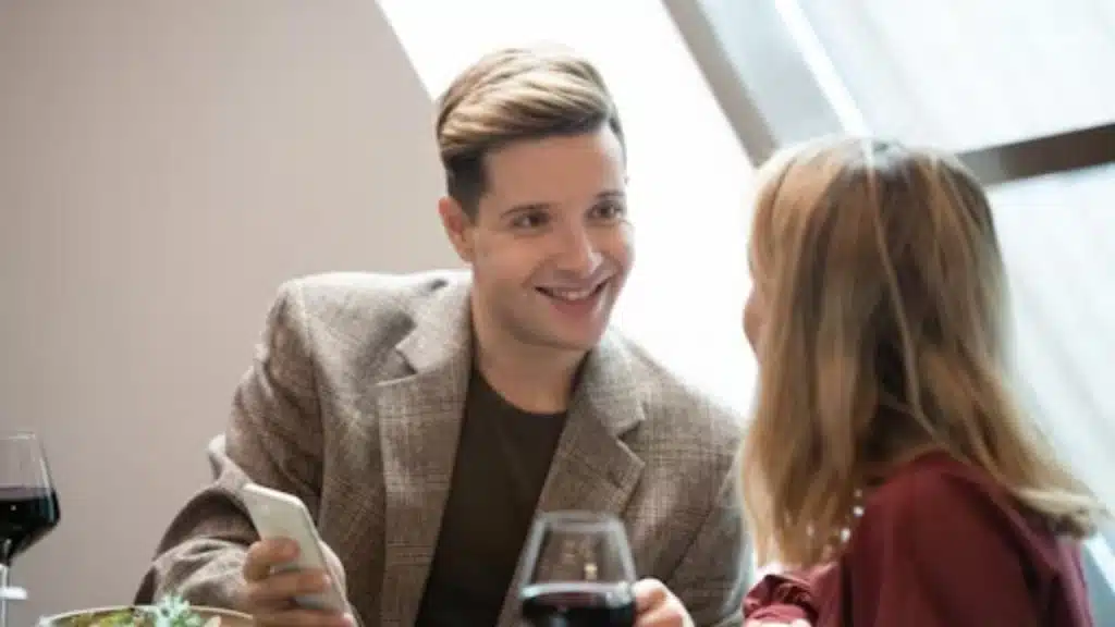 Man smiling gently after a serious discussion