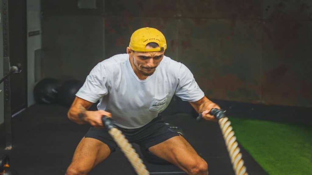 A man working out by himself
