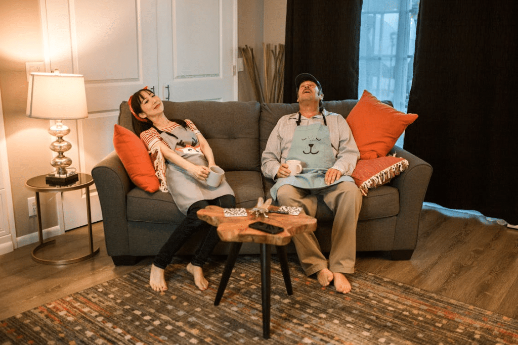 A Couple Resting on a Couch