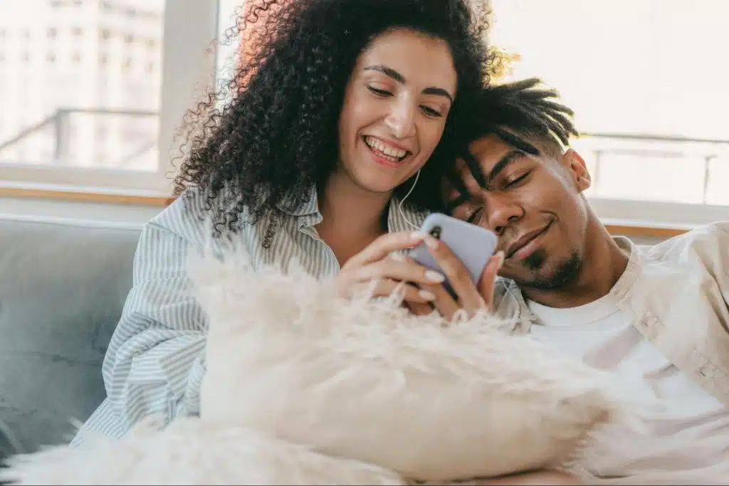 A man and woman having a bonding