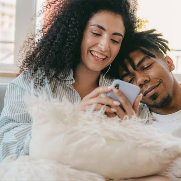 A man and woman having a bonding