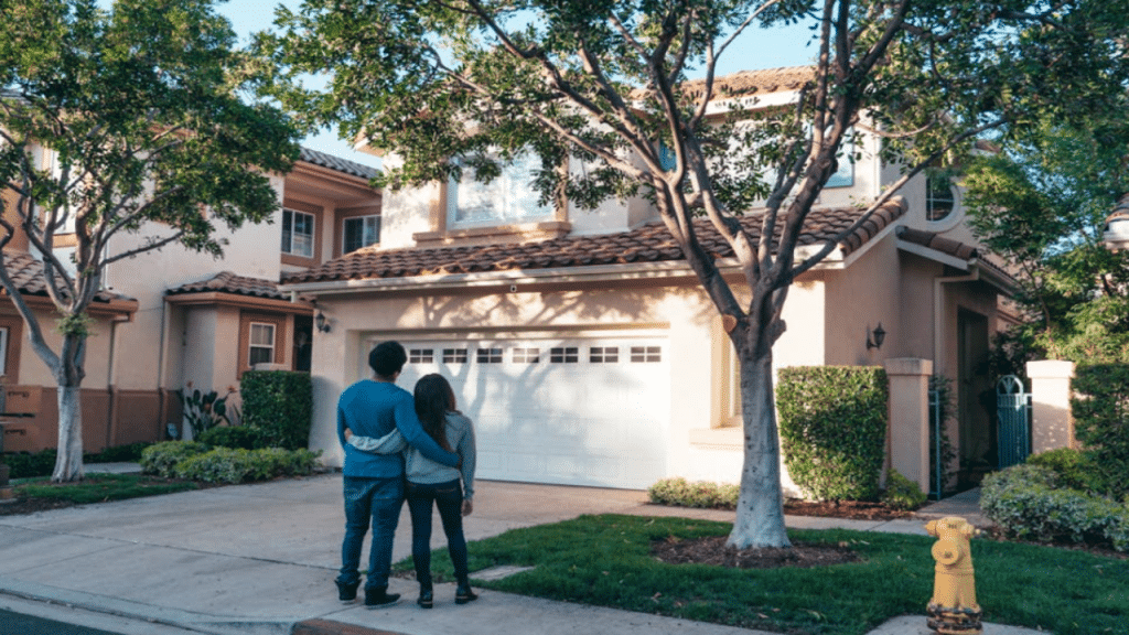 A couple looking at their dream home