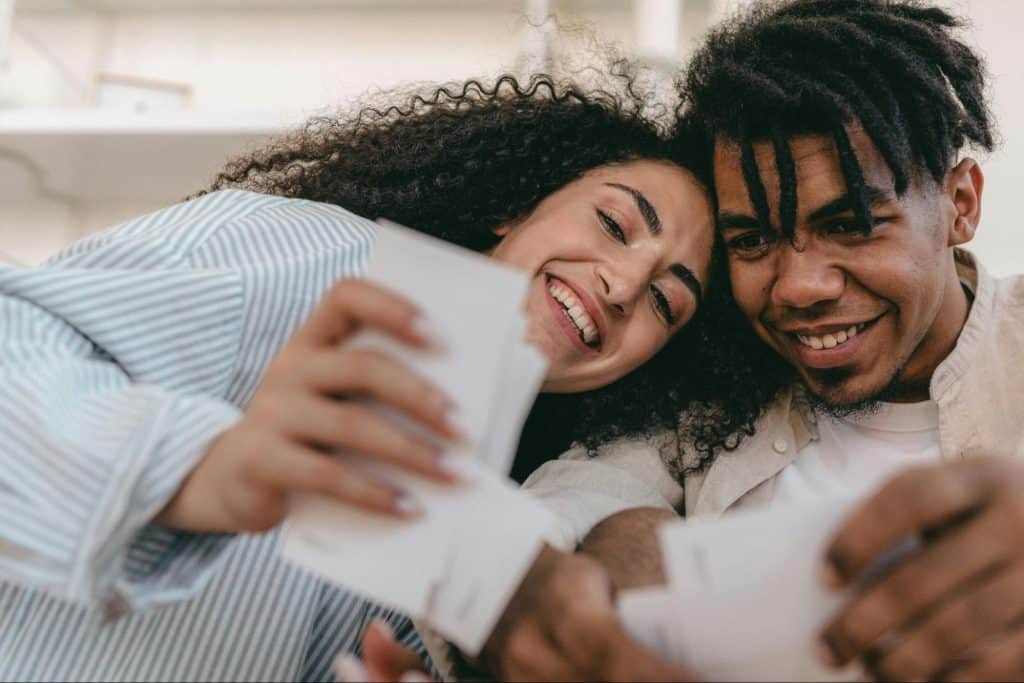 A man and woman having fun