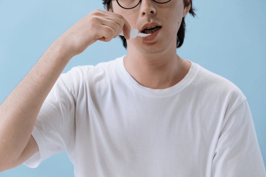 Man in Crew Neck T-shirt