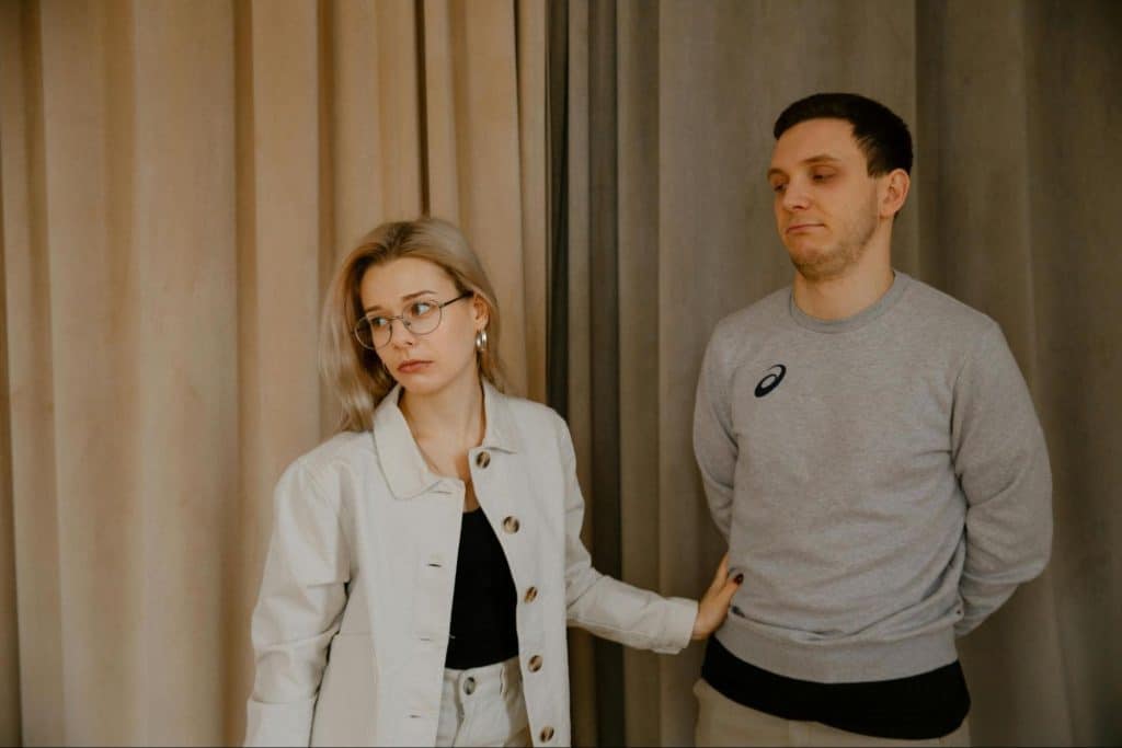 A man just looking at the woman
