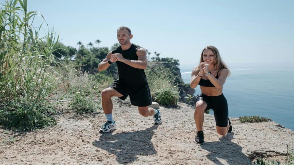 A couple exercising together